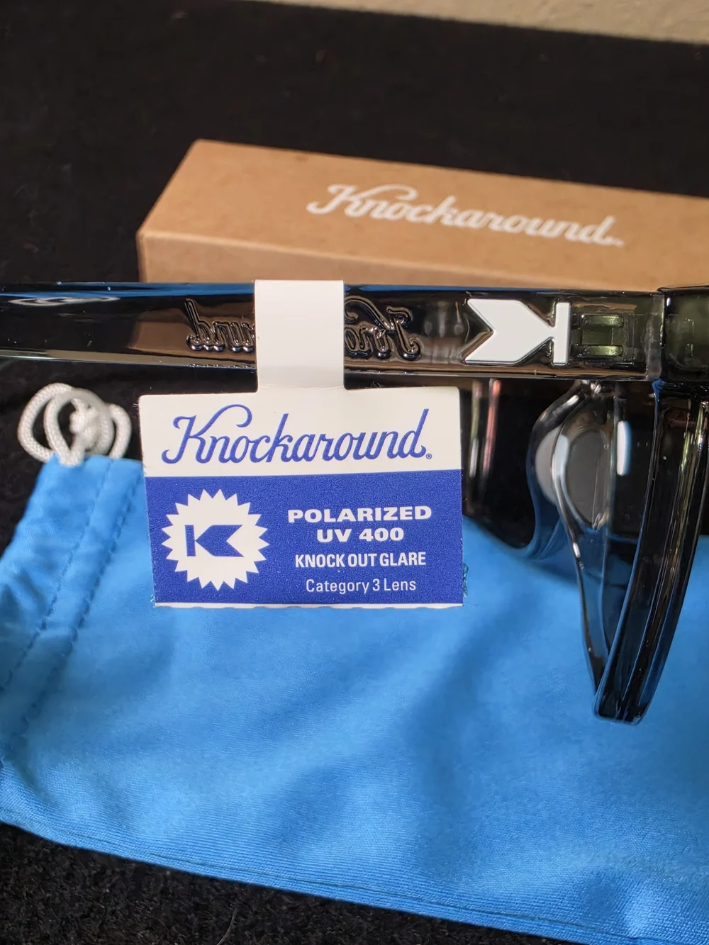 NWT Knockaround Fast Lanes Sport Polarized Sunglasses - Clear Grey/Green Moonshi
